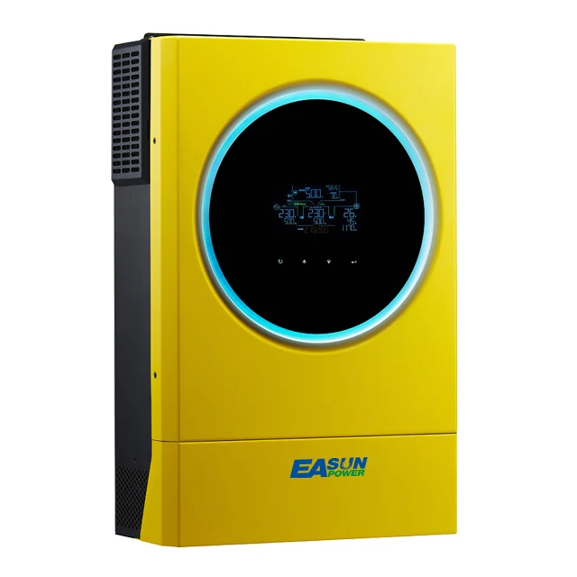 

EASUN POWER Hybrid Solar Inverter 5.6KW 230vac MPPT 120A Charger PV Input 6000W 450vdc LED Ring Lights Touchable Button