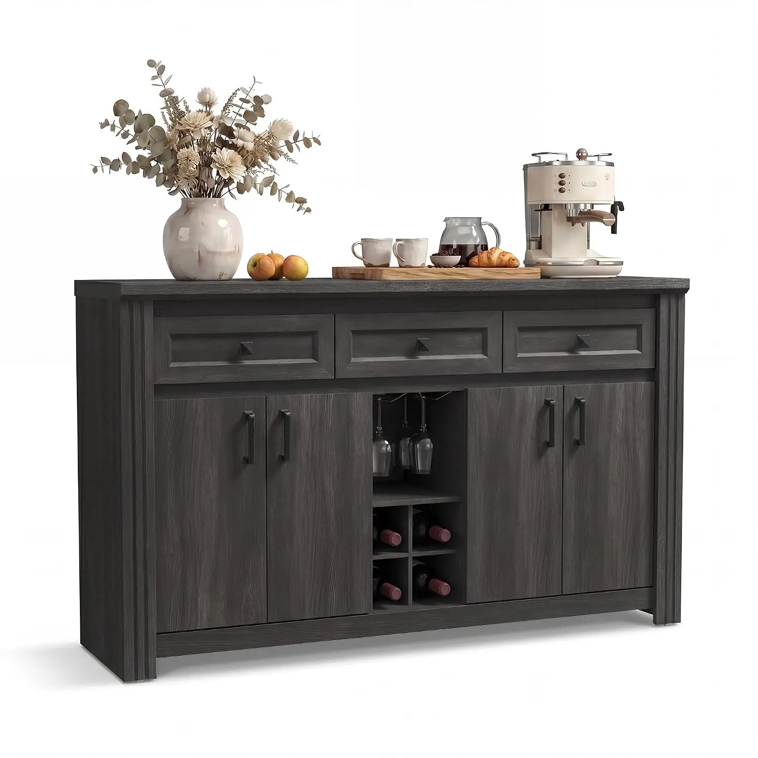 Farmhouse Buffet Sideboard with Outlet, 55