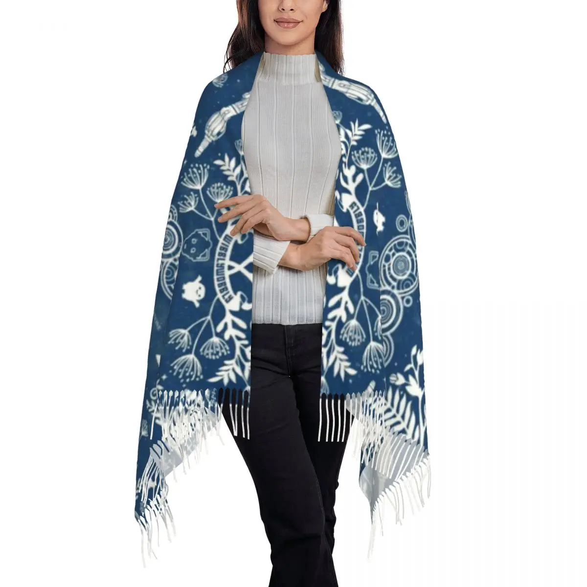 Mantón Una bufanda con borlas