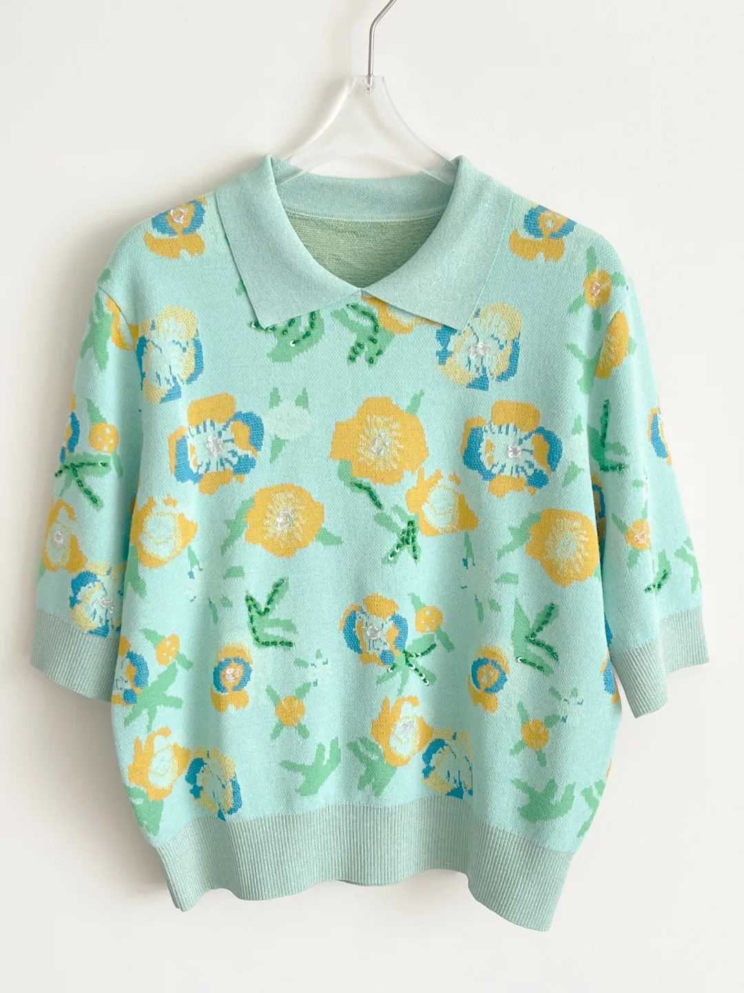 

Faionable Korean Sle Loose Knitted ort Sve Ne Top Slimming Effect Autumn New Arrival Women's Casual Wear