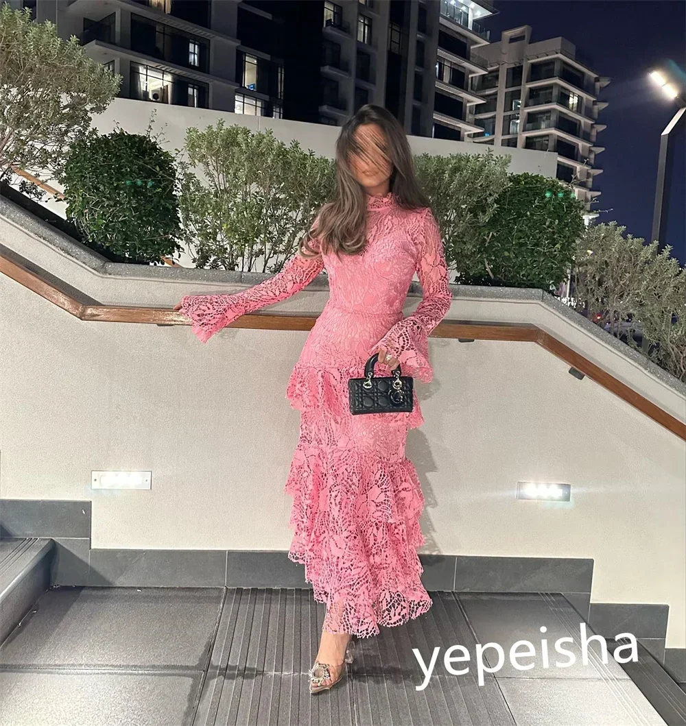 

Exquisite Prom Dresses Collar A-line Ankle Length Formal Occasion Dress Exquisite High Quality Evening Party Gowns Customized