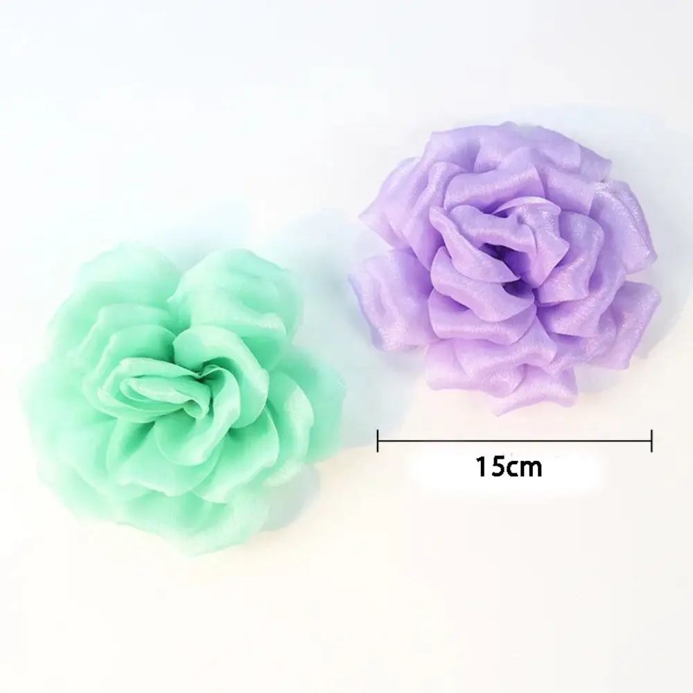 جديد اضافية كبيرة مقلد زهرة الصدار الأزياء اليدوية القماش التصحيح حرق حافة تصميم فستان الأورجانزا الملحقات