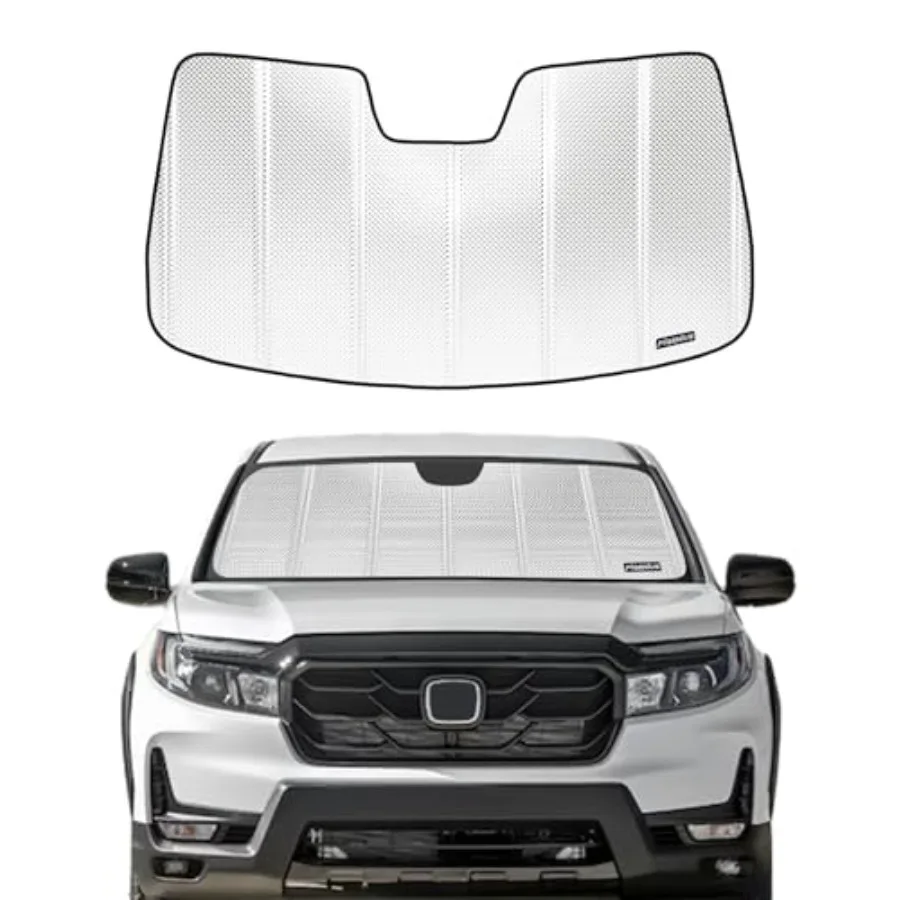 

Windshield Sun Shade for Honda Passport 2019-2025 Pilot 2016-2022 Ridgeline 2017-2025 with Honda Sensing Camera. Reflective Alu