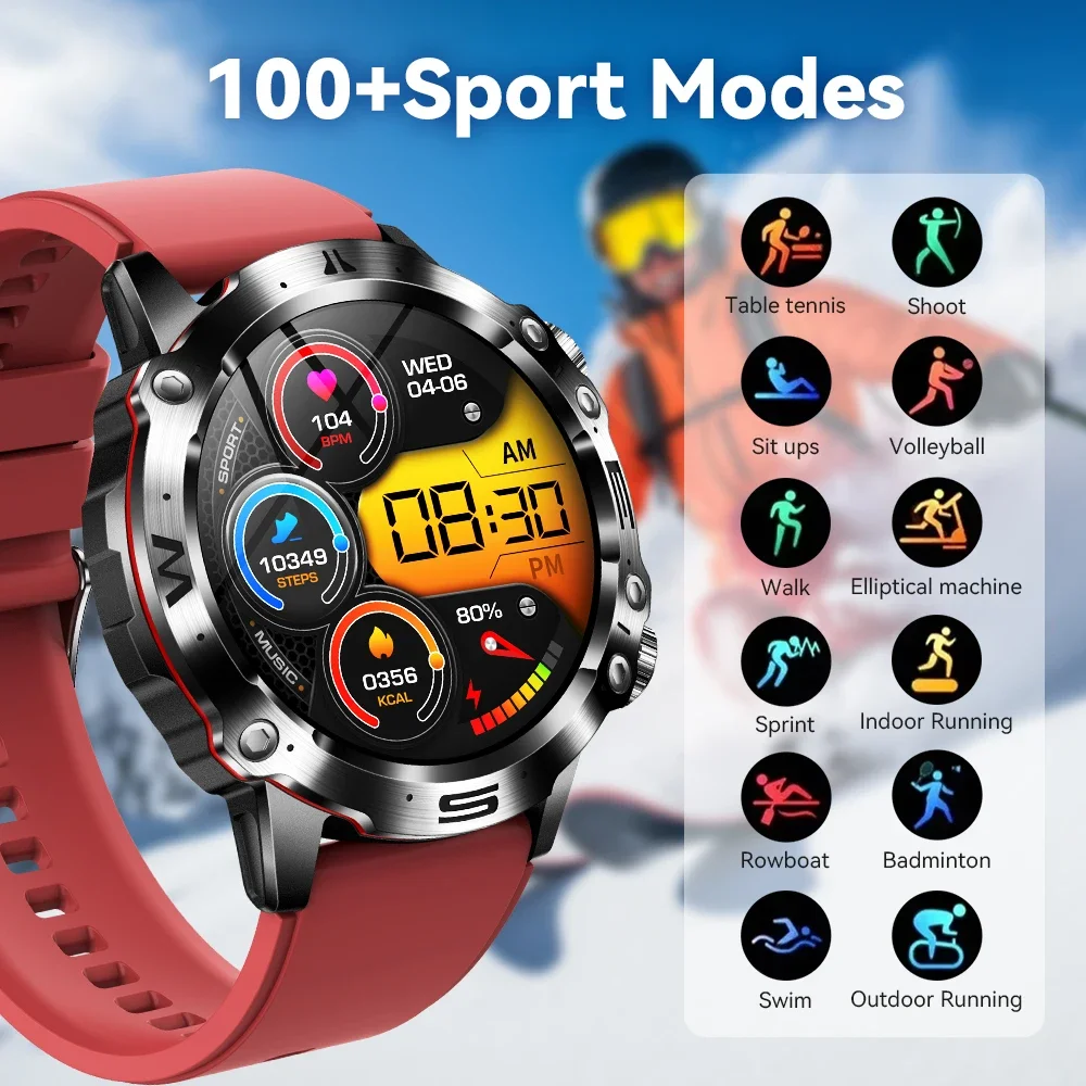 NOYAFA 2025新型スマートウォッチ 血中脂質 尿酸 血圧 メンズ ECG+PPG フィットネストラッカー 時計 スポーツスマートウォッチ