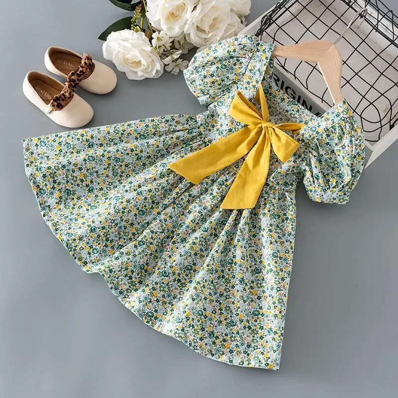 Girls' Dress Korean Version Child Kawaii New Style Casual Clothing Summer Princess Dress Baby Girls Stylish Coat Tops Jumper Fur