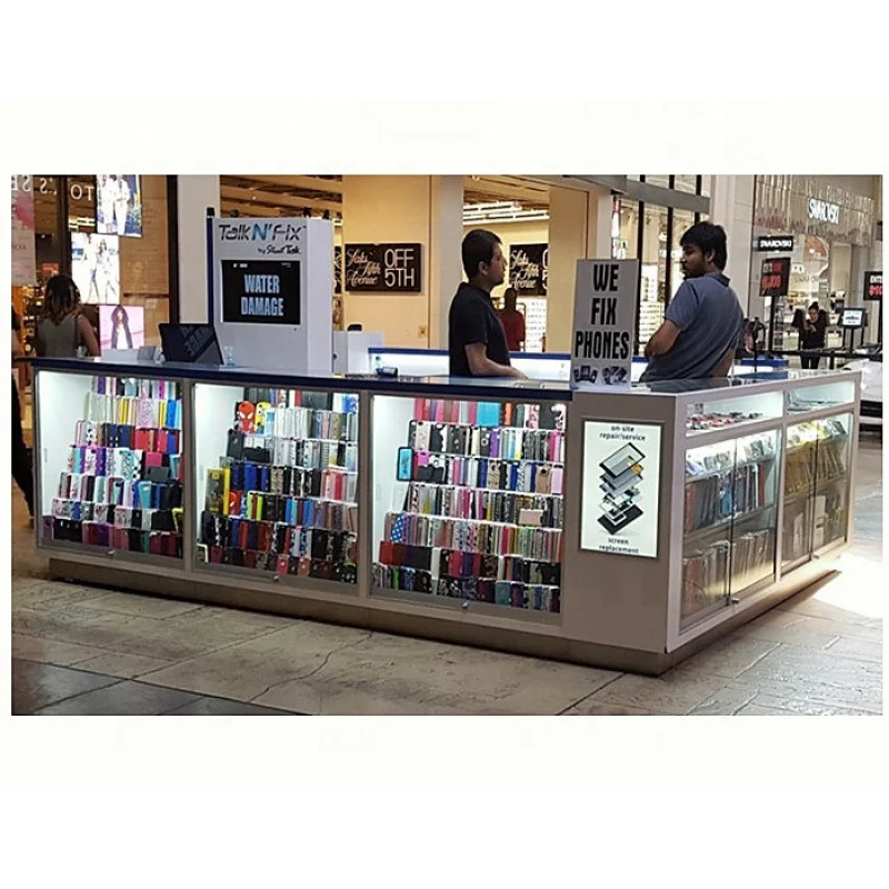 

customized.Modern Design Cellphone Accessories Kiosk Mall Wooden Phone Accessories Showcase Phone Repair Kiosk