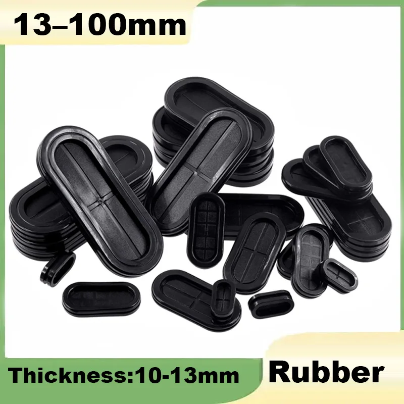 Oval Blanking Grommets 13mm–100mm Double-Sided Rubber Grommets Closed Blind Plugs, Bungs, Cable and Wiring Protection Bushings