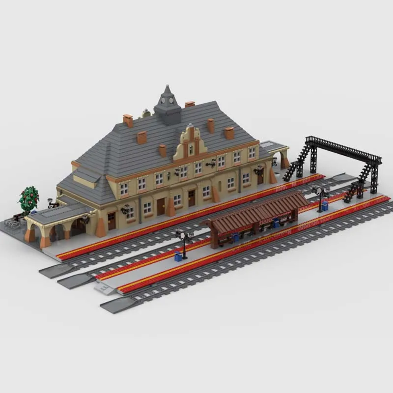 9282 pièces Blocs de construction modulaires personnalisables MOC Gare de ville néoclassique Technologie créative DIY Cadeaux de jouets de vacances