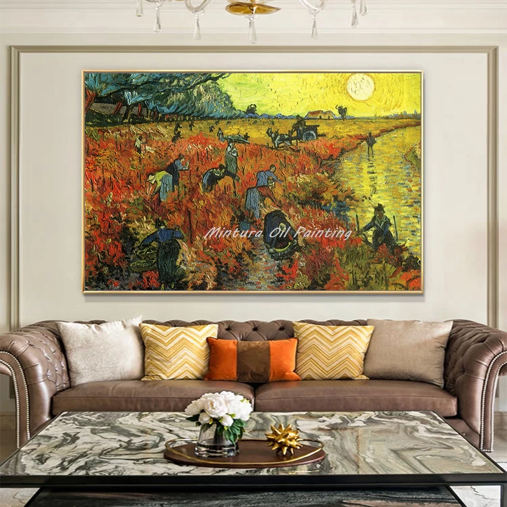 لوحة زيتية من مينتورا مرسومة يدويًا على قماش فان جوخ ، صورة فنية جدارية ، ملصق شهير الانطباع ، ديكور المنزل ، ديكور الغرفة