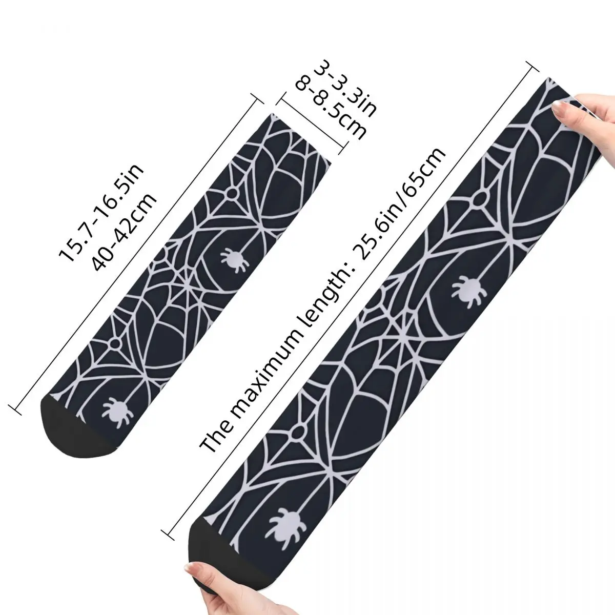 Vintage Spider Web Seamless Patterns Men's Socks Spider Animals Unisex Harajuku Pattern Printed Happy Crew Sock Gift