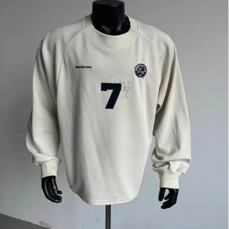 

Retro American Vintage Sweatirt Men's Faion Brand High-End Feeling oulder Sve Sportswear Long Sve round Ne T-irt