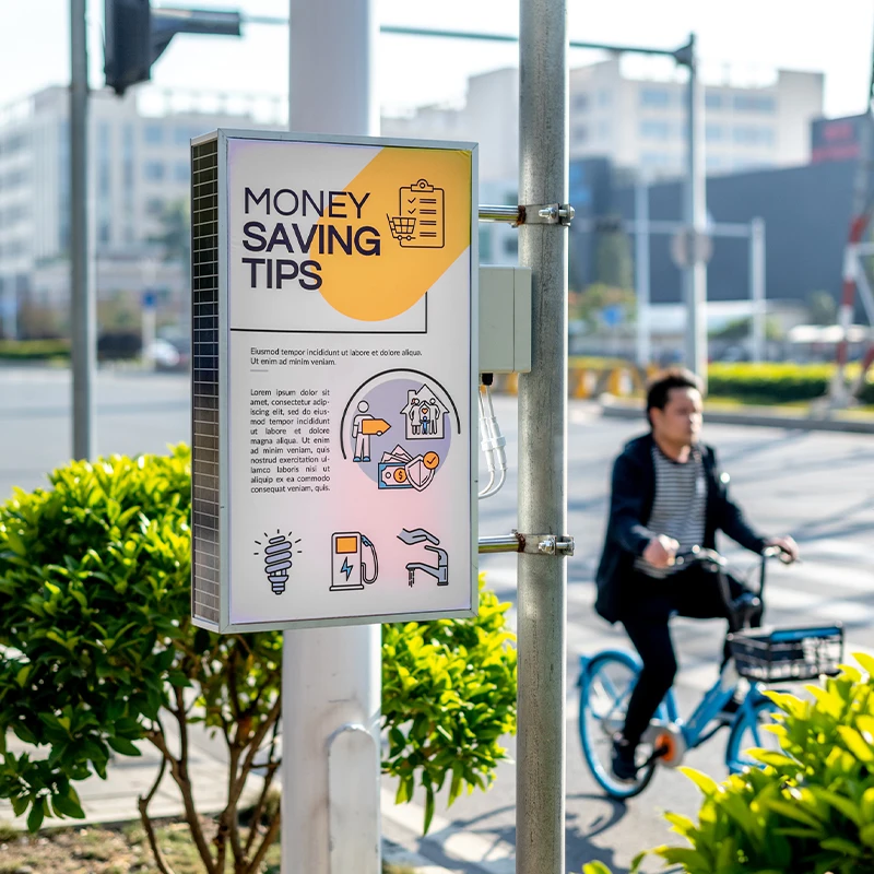 Outdoor Solar Light Box Side Hanging Double-sided Kabu Light Box Advertising Customization