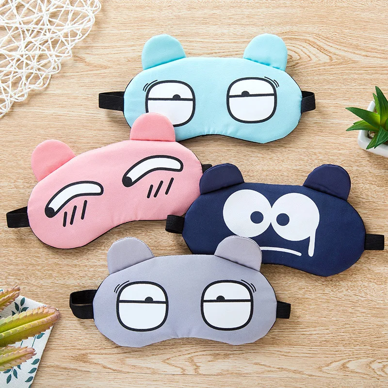 Cute Cartoon Face Sleep Eye Mask Ice Hot Compress Eye Cover Sleeping Mask Cold Pack Gel Eye Band Travel Rest Eyepatch Blindfolds