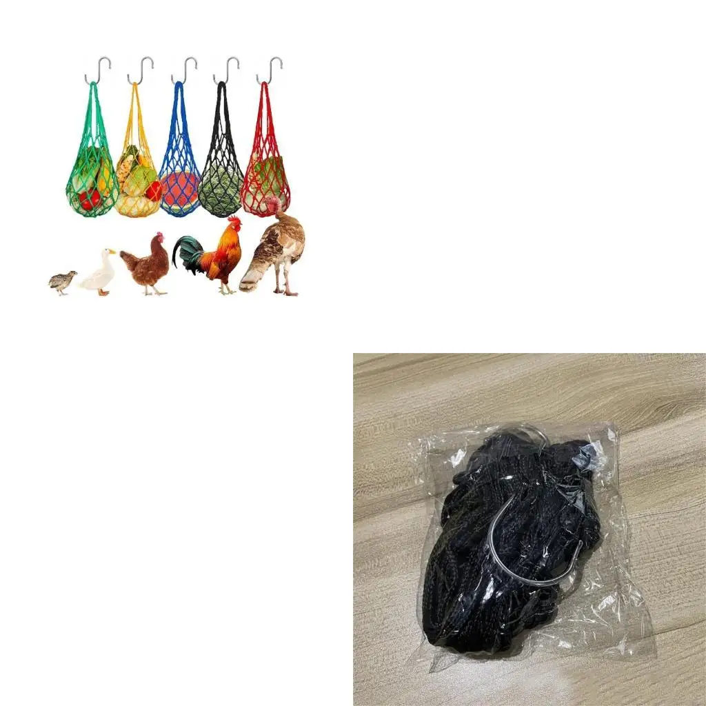 

X4YE Hanging Chicken Feeder Mesh Bag Vegetable Feeder For Poultry Feeding Practical Feeder Bag for Farm Space Saving Designs