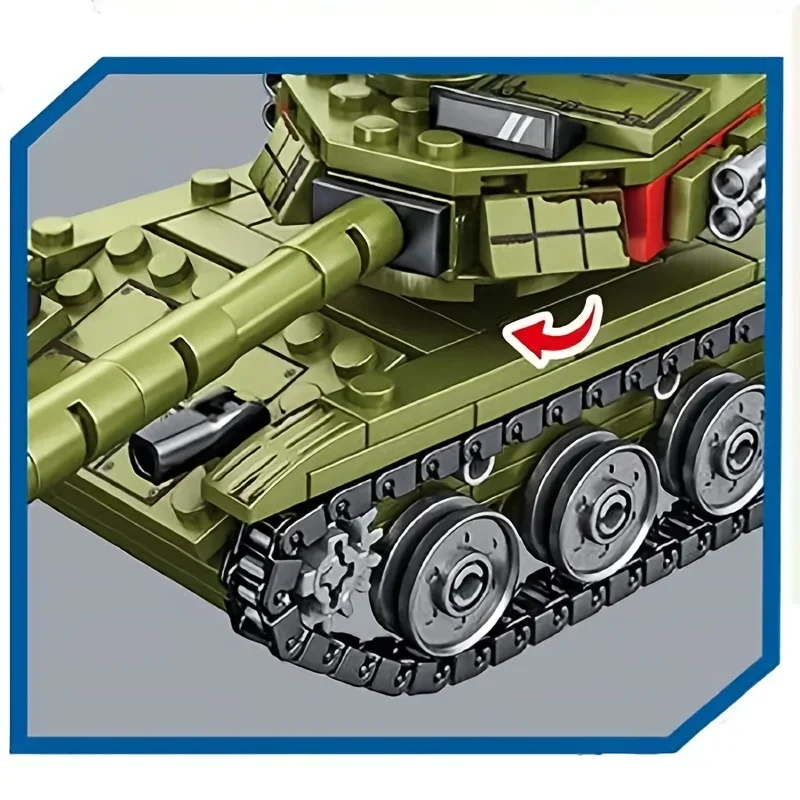 324pcs Military Tank Main Battle Series Weapon Building Blocks, Army City Enlighten Bricks Toys For Children Boy