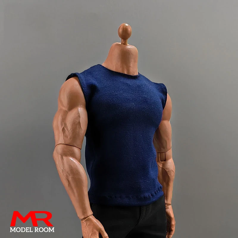 1/6 Scale Male Sleeveless T-shirt Top Clothes Model Fit 12'' AT027 Soldier Strong Muscle Action Figure Body Dolls