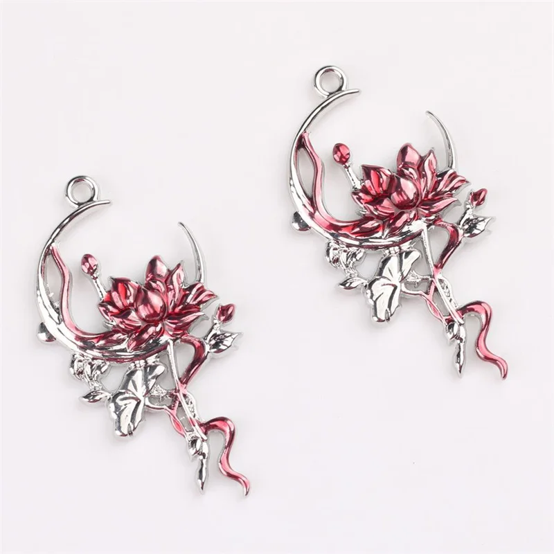 Free shipping 50pcs/lot color print cartoon moon flowers shape alloy floating locket charms diy jewelry garment accessory