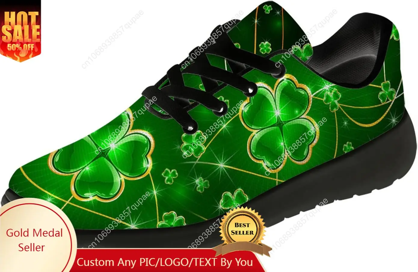 St Patricks Day New Running Sports Shoes Boy Girl Teenager Fashion Casual Shoes Breathable Tennis Walking Shoes Custom Mesh Shoe