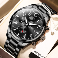GUANQIN Waterproof Luminous Watch Stainless Steel Strap Sapphire Mirror Military Pilot Classic Men Automatic Mechanical Watches