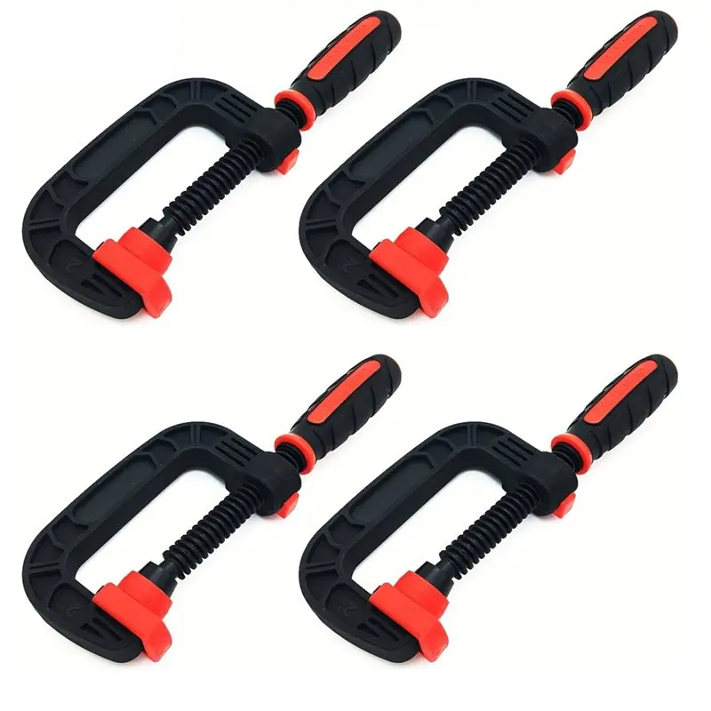 

ALIM-Light Duty Work 2 Inch F Clamps 4-Pack Plastic Bar Clamp Set For Woodworking, Metalworking DIY Projects