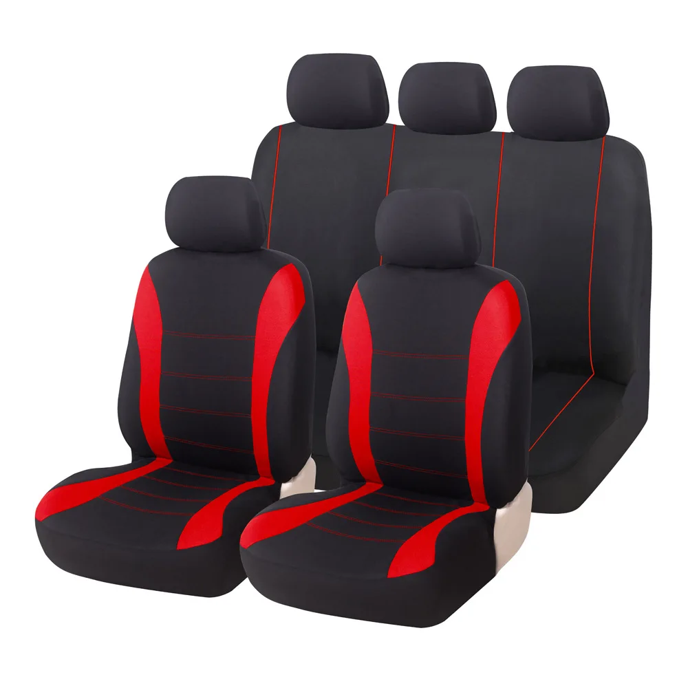 Sport Stripe Car Seat Covers 2 Front / Full Set Universal Seat Protectors for Cars SUVs