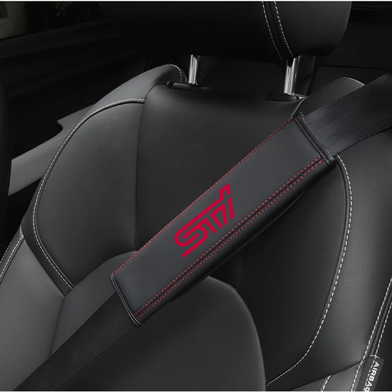 For Subaru Impreza Legacy WRX STI BRZ Forester Levorg XV Outback 1pc Cowhide Car Interior Seat Belt Protector Cover Accessories