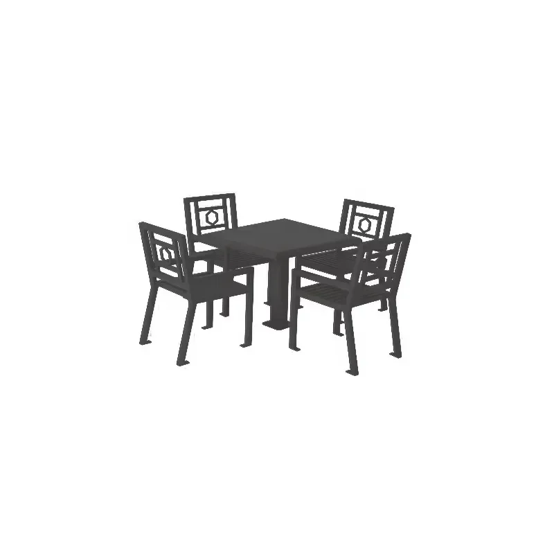 Outdoor metal furniture set courtyard waterproof outdoor dining table garden balcony cafe back table and chair combination