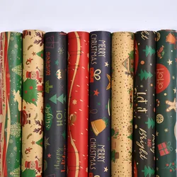 Christmas Gift Wrapping Paper Flower Bouquet Packing Kraft Paper DIY Crafts Paper Christmas New Year Party Packaging Decoration