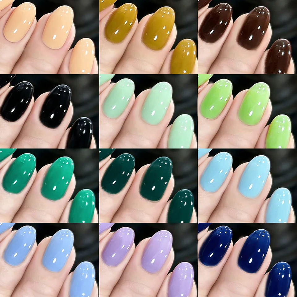 24 colores (288 uñas) uñas postizas cortas ovaladas, brillantes, color sólido, para manicura DIY 4