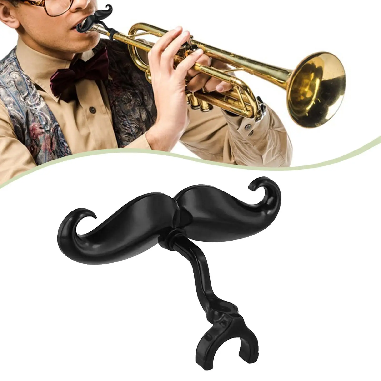 2Pcs Clip on Mustache for Trumpets Trombones Components Gift Musical Instrument Accessories for Concert Carnival Musicians