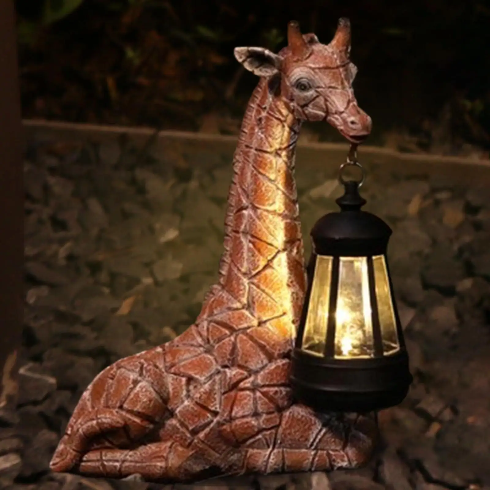 Garden Giraffe Statue with Solar Light Collecting Decorative Nice Gift Yard Decoration for Patio Outside Yard Farmhouse Backyard
