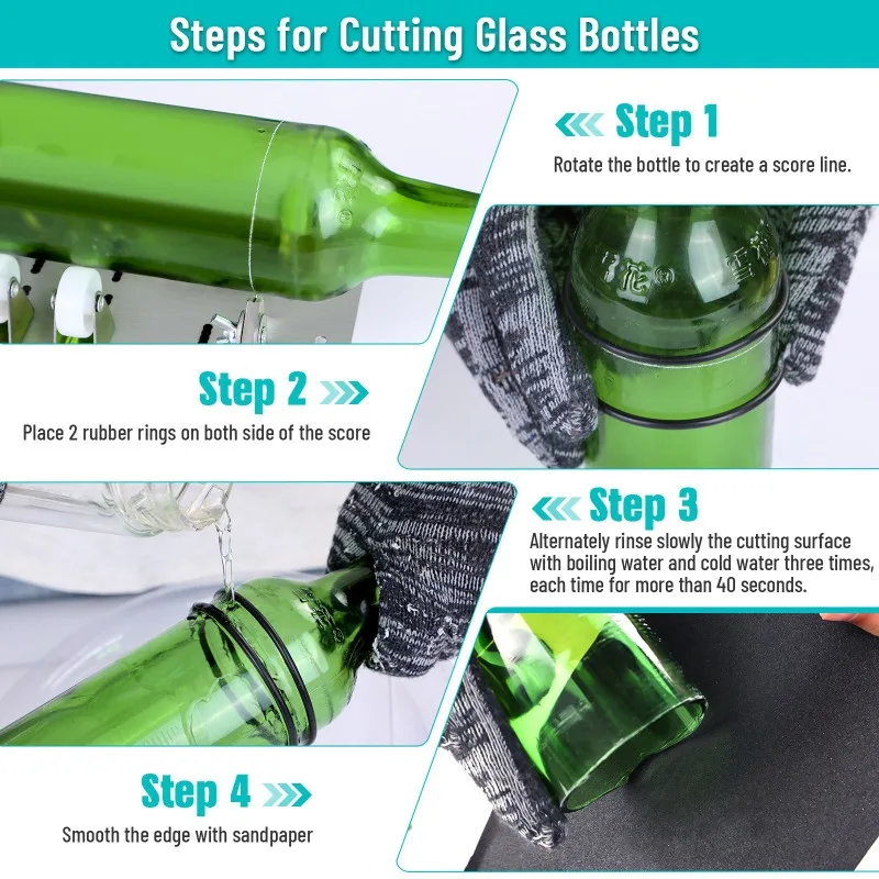 Stainless Steel Glass Bottle Cutter with Wooden Handwheel Ball - DIY Ceramic Pot Cutting Tool for Home Brewing And Crafts