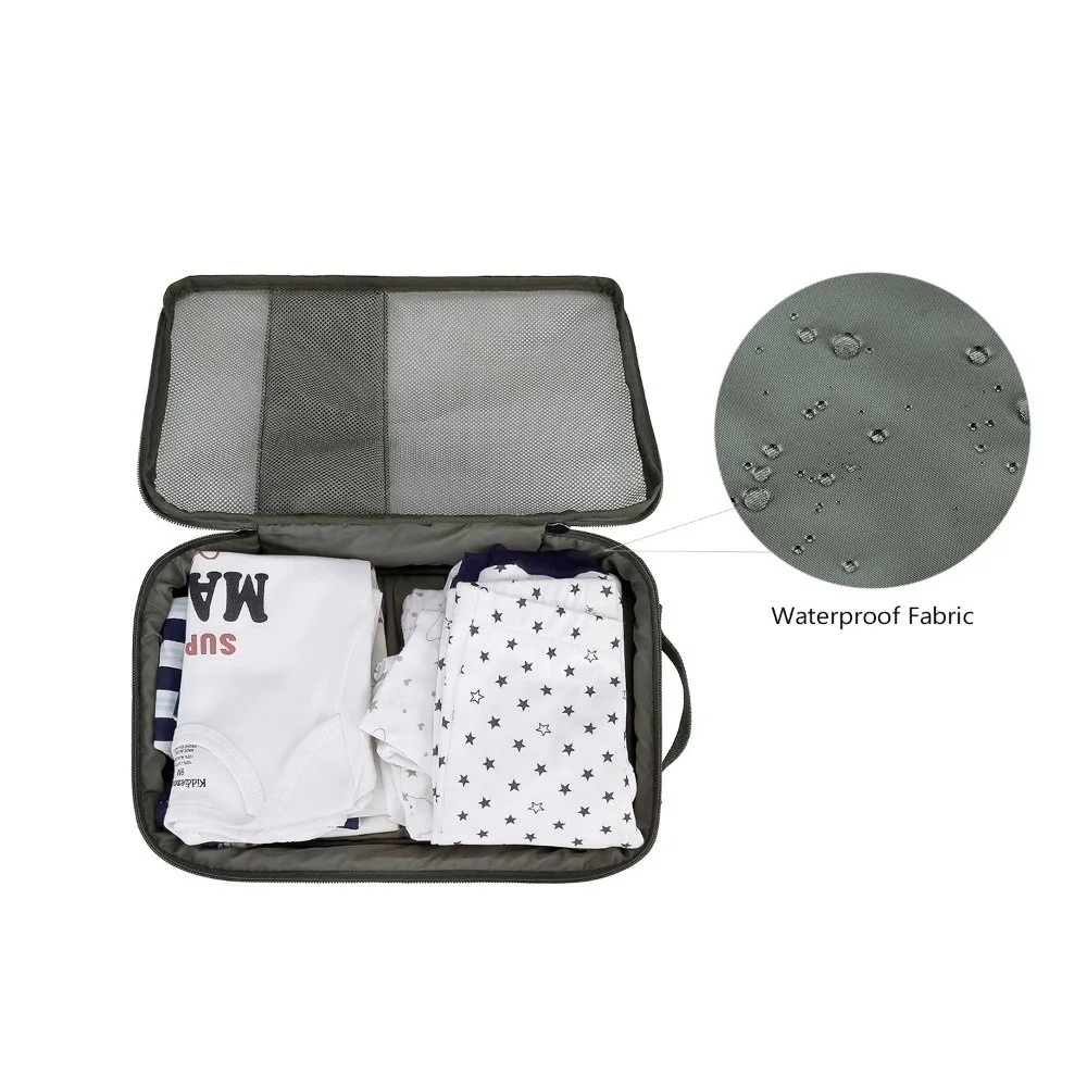 Waterproof Baby Diaper Bag Separate Storage Cute Design Stroller Hanging Bag Hanging Style Multiple Compartments