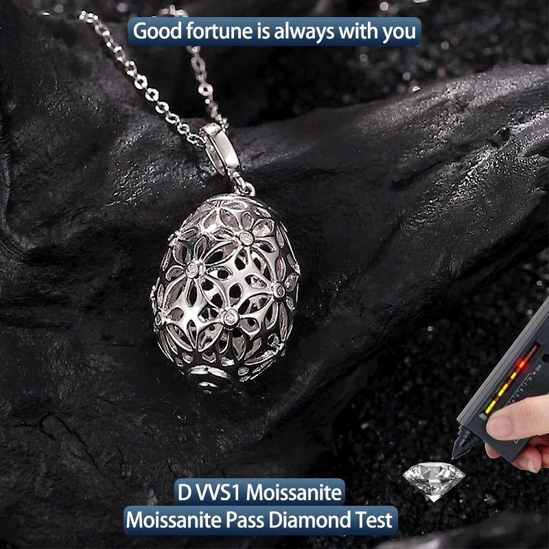 

S925 Серебряные муассанитовые яйца, филигранные подвески, сертифицированные ювелирные изделия в стиле хип-хоп, персонализированные кольца, подарок на день Святого Валентина