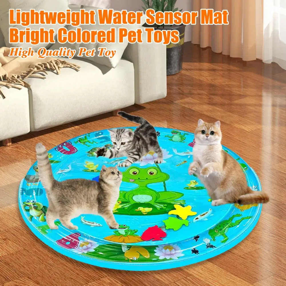 

Cat Water Toy Cat Water Play Mat with Fish Water Sensor Pad for Pets Thickened Sensory Playmat for Cats Kids Sensor Mat for Pets