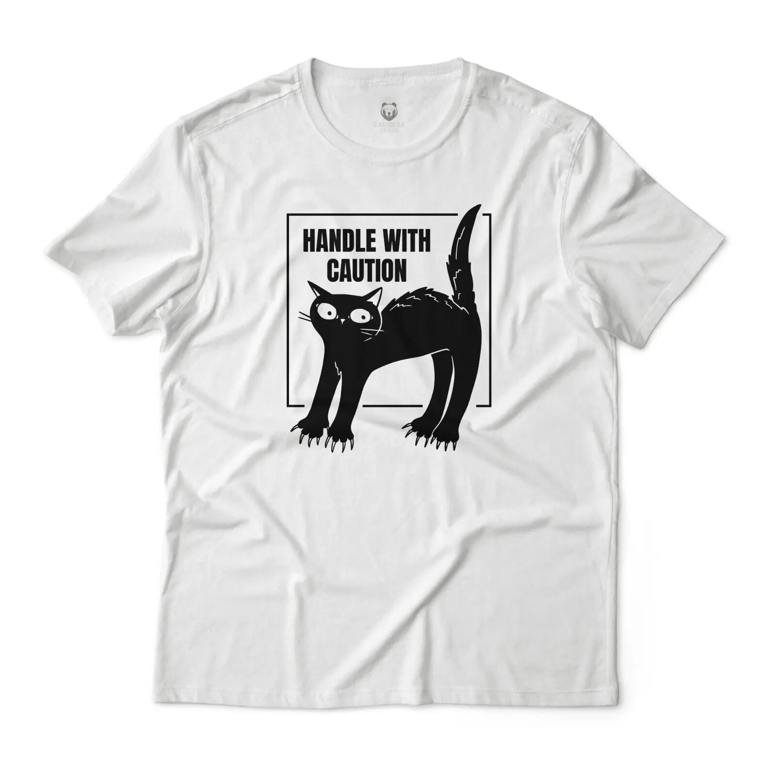 Handle With Caution Funny Cat Graphic Tee