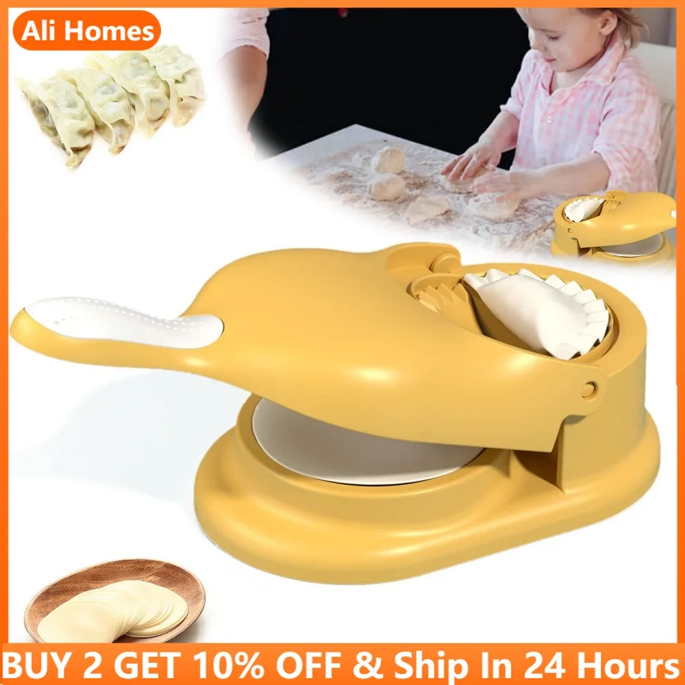 2 in 1 Dumpling Maker Machine Wrapper Manufacturing Ravioli Dough Skin Molder Press Manual Labor-Saving Empanadas Machine Moulds