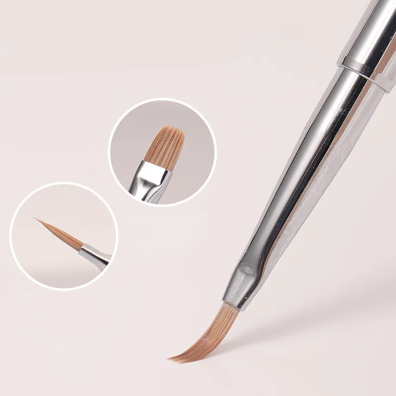 9Style Transparent Handle Nail Art Pen Brush Coloring Pen Large Square Round Light Therapy Pen Nail Drawing Pen Flower Pen