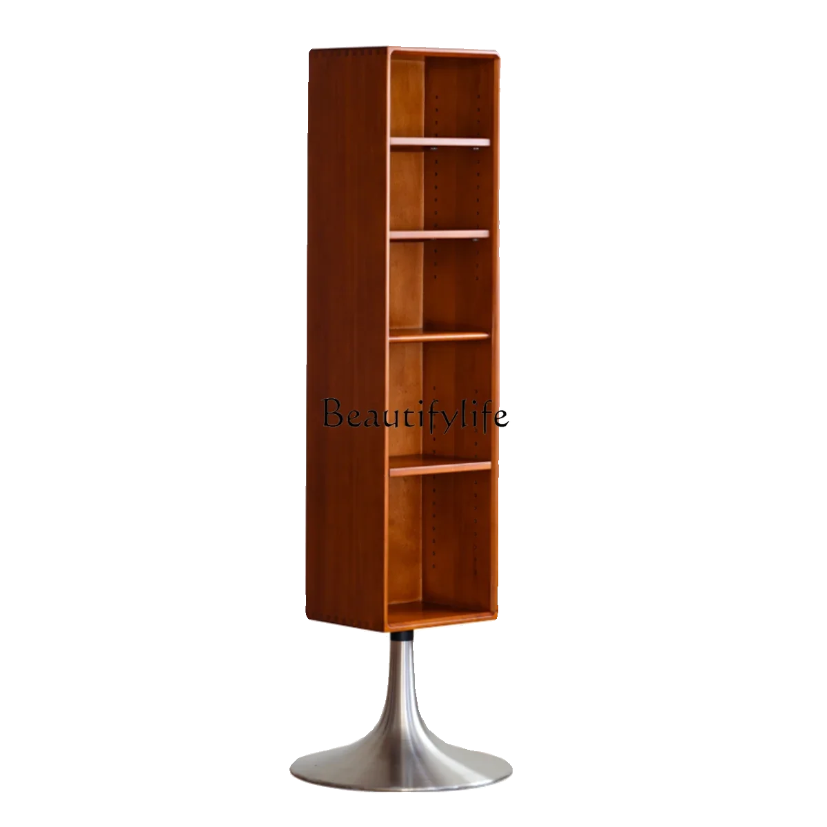 

Solid wood rotatable whole body household vertical full-length mirror magazine bookcase storage floor mirror