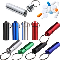 Portable Aluminium Pill Case Keychain Outdoor Pocket Pill Box Container Multifunction keychain Hearing Protection Earplugs Box