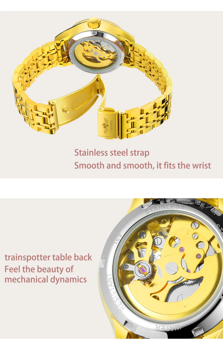 Top Luxury Golden Watch Women Automatic Mechanical Wrist Watches Stainless Steel Strap Royal Classic Ladies Clock Nice Gift