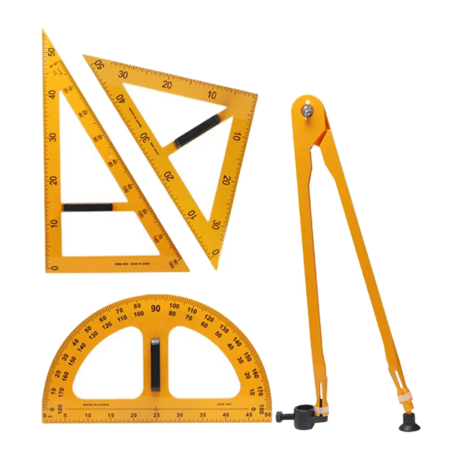 لوازم التدريس مسطرة هندسية الرياضيات مع مساطر قياس بمقبض قابل للفصل لرسومات مكتب الفصول الدراسية للسبورة البيضاء
