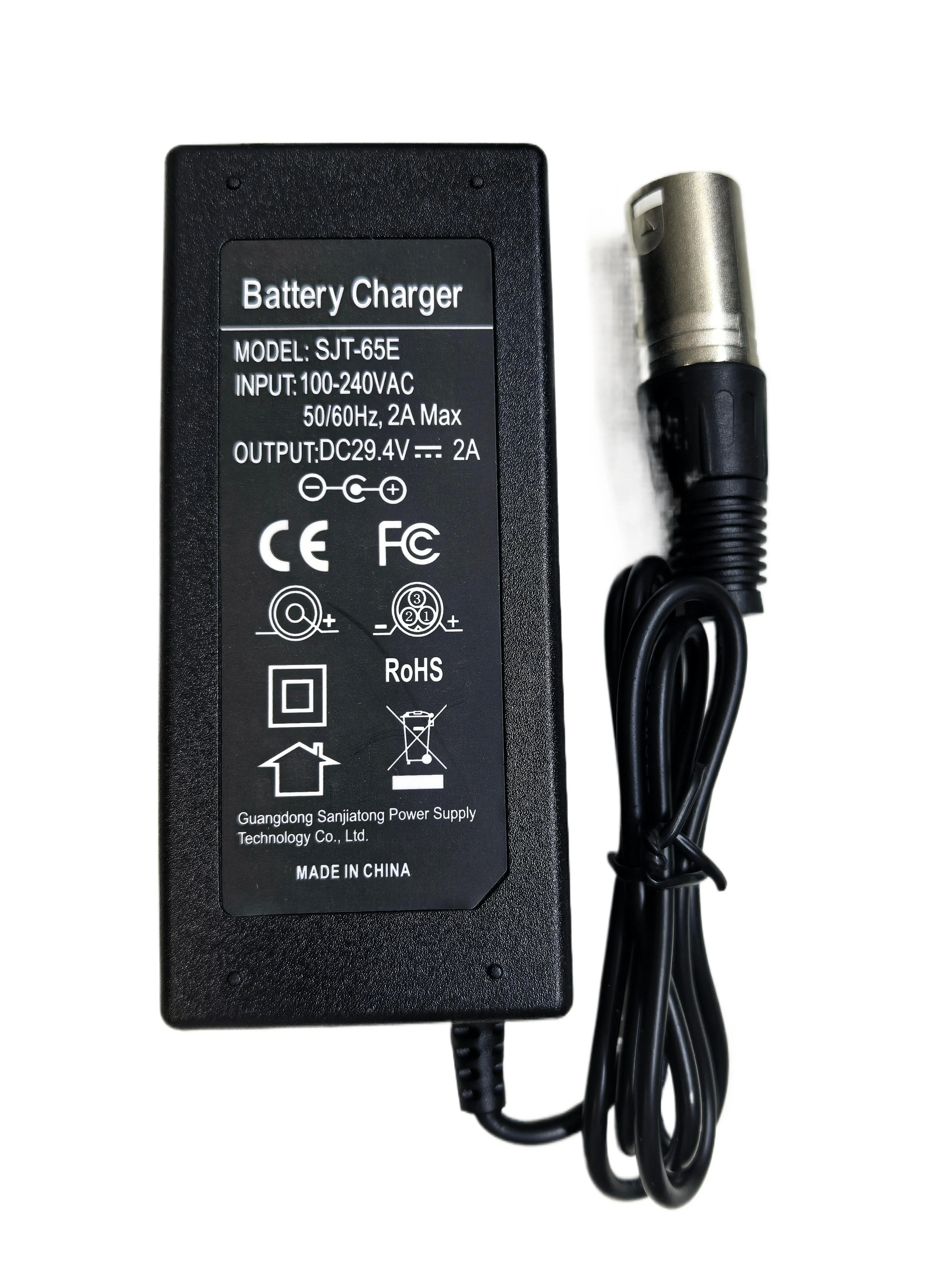 29.4 فولت 2A شاحن ل 24 فولت 25.2 فولت 25.9 فولت 29.4 فولت 7 ثانية بطارية ليثيوم حزمة 29.4 فولت شاحن XLRM موصل