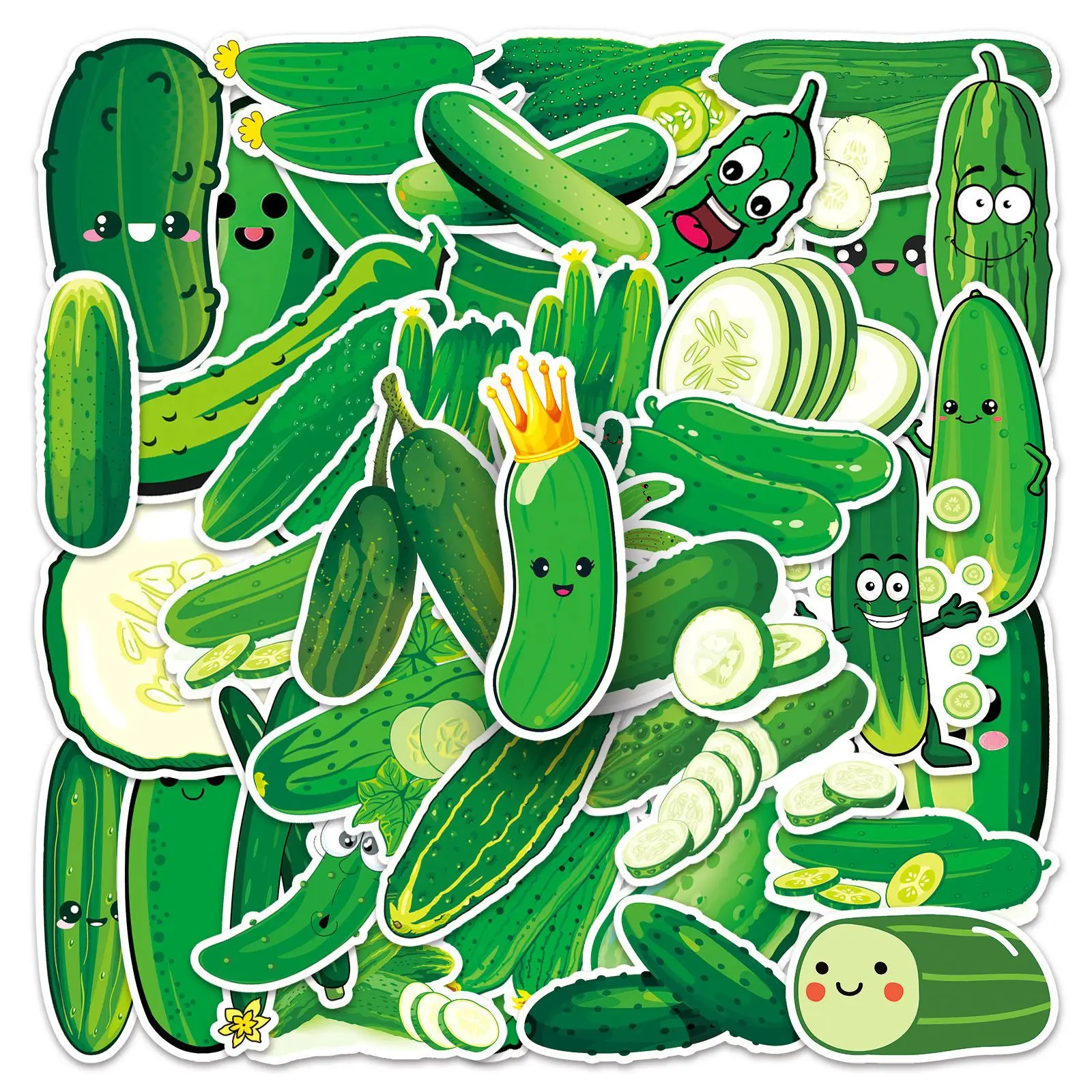 50Pcs Cartoon Cucumber Series Graffiti Stickers Suitable for Laptop Helmets Desktop Decoration DIY Stickers Toys Wholesale