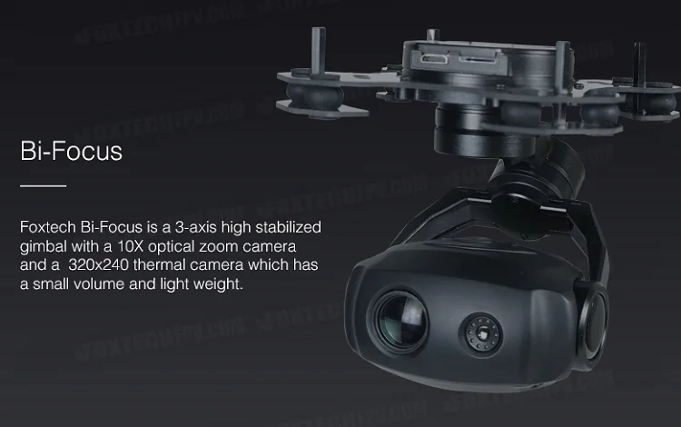 Bi-Focus IR Thermal Camera with 3-axis UAV Gimbal Thermal Camera