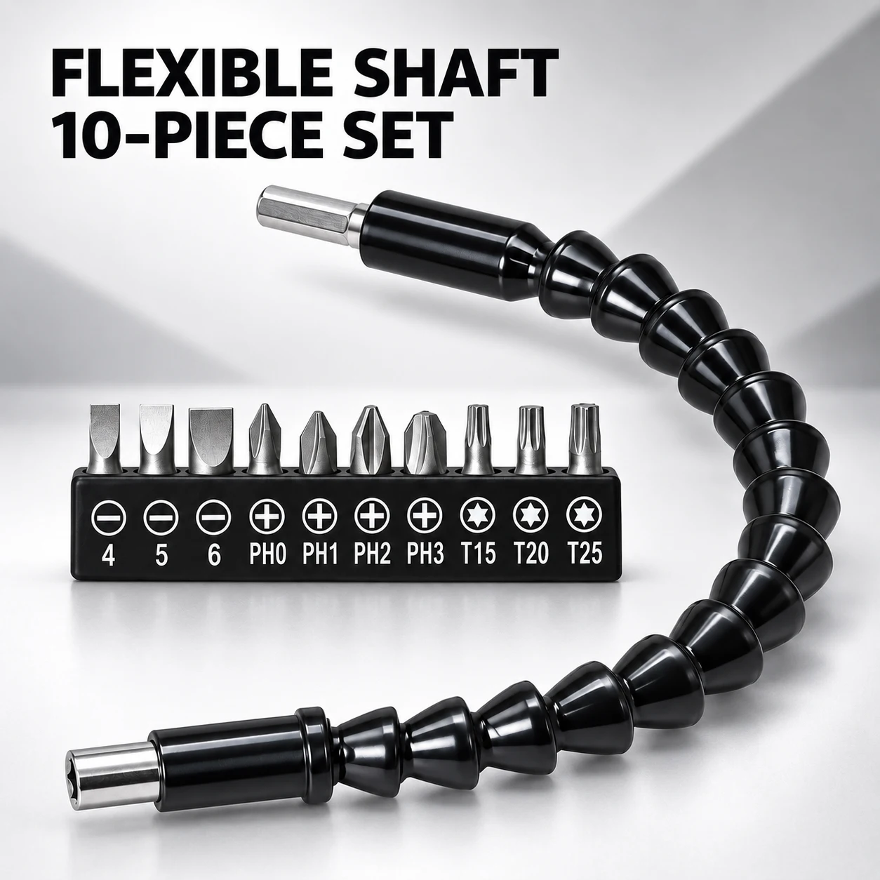 10Pcs Screwdriver Bit And Universal Flexible Shaft Kit Bendable Rod For Electric Drill Narrow Space tools