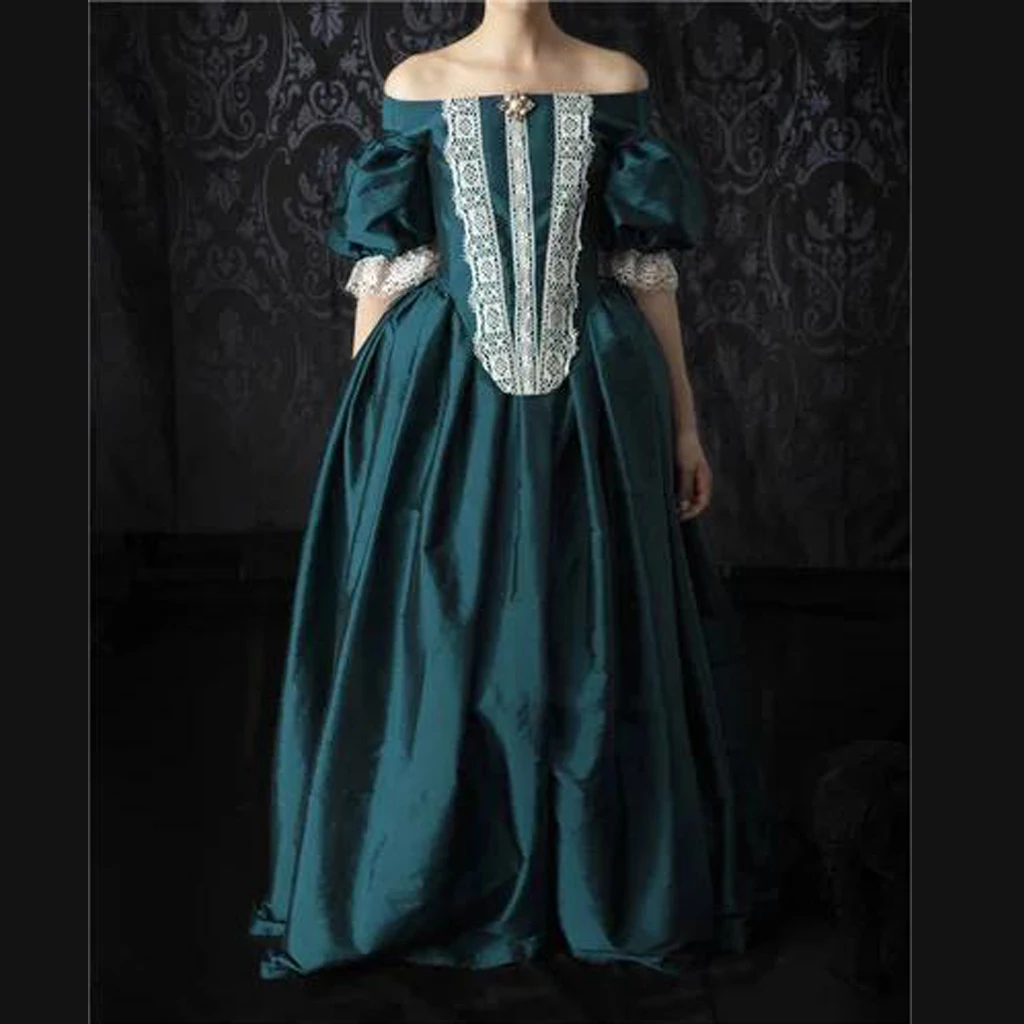 Baroque dresses renaissance women's strapless dresses green/purple/blue ball gown elegant and dreamy evening dresses for women