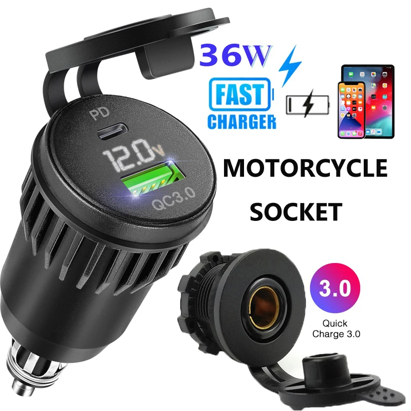 USB C 타입 PD 고속 충전기 전원 어댑터, Hella DIN 플러그 소켓, BMW R1250 1300GS, Ducati Triumph 오토바이, QC3.0