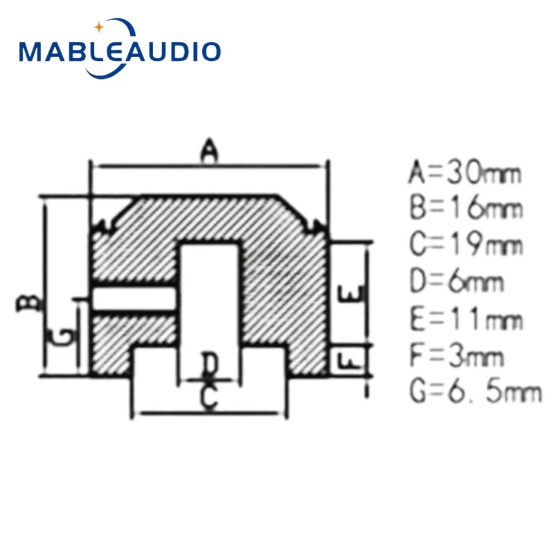 1 Stück 30x16mm Potentiometer knopf aus Aluminium legierung mit festem Volumen Hifi-Audio verstärker – Detail 1