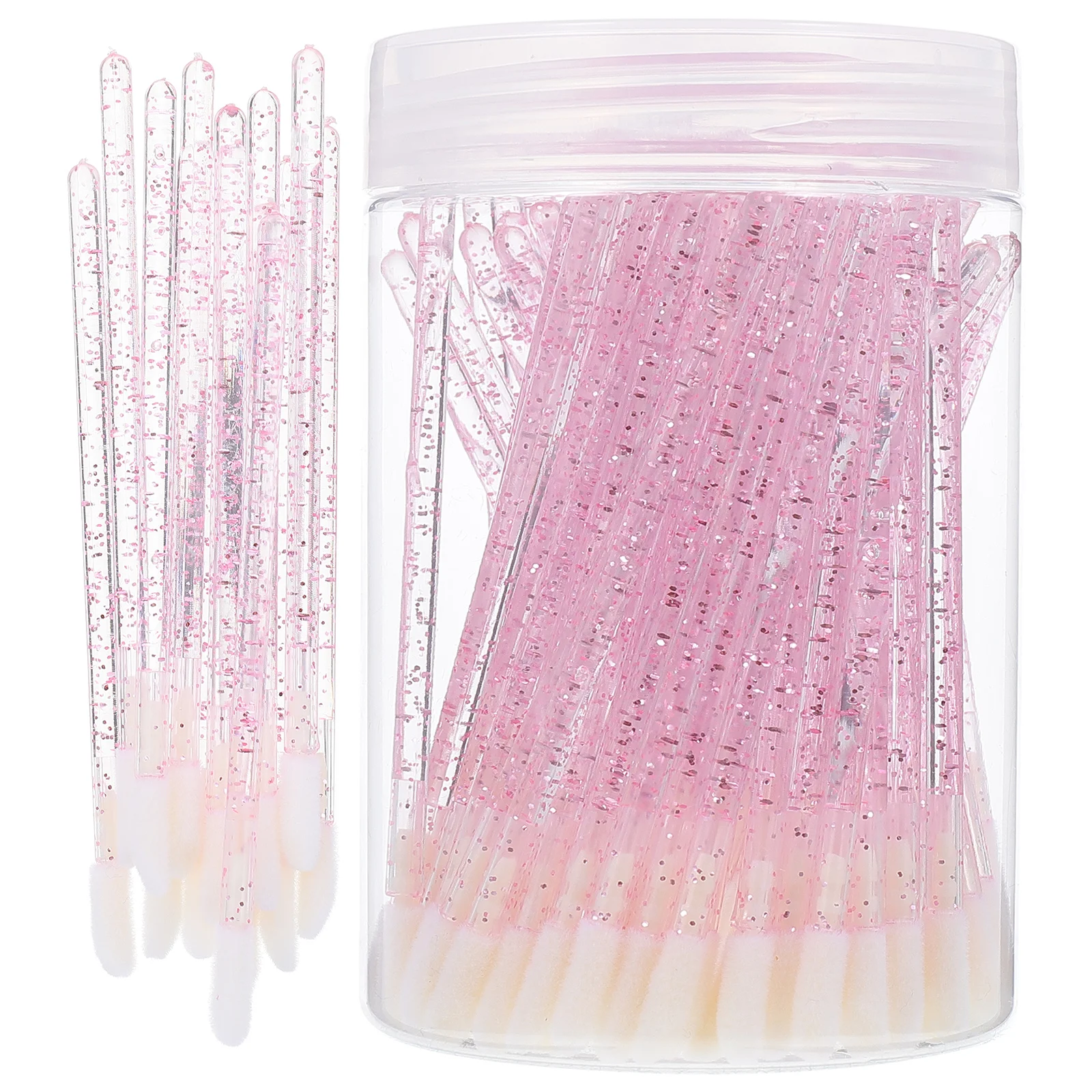 Pinceles de labios flocados, varilla de cristal, cepillo para sombra de ojos, herramienta de maquillaje, aplicador desechable, máscara de lápiz labial, compacto y portátil